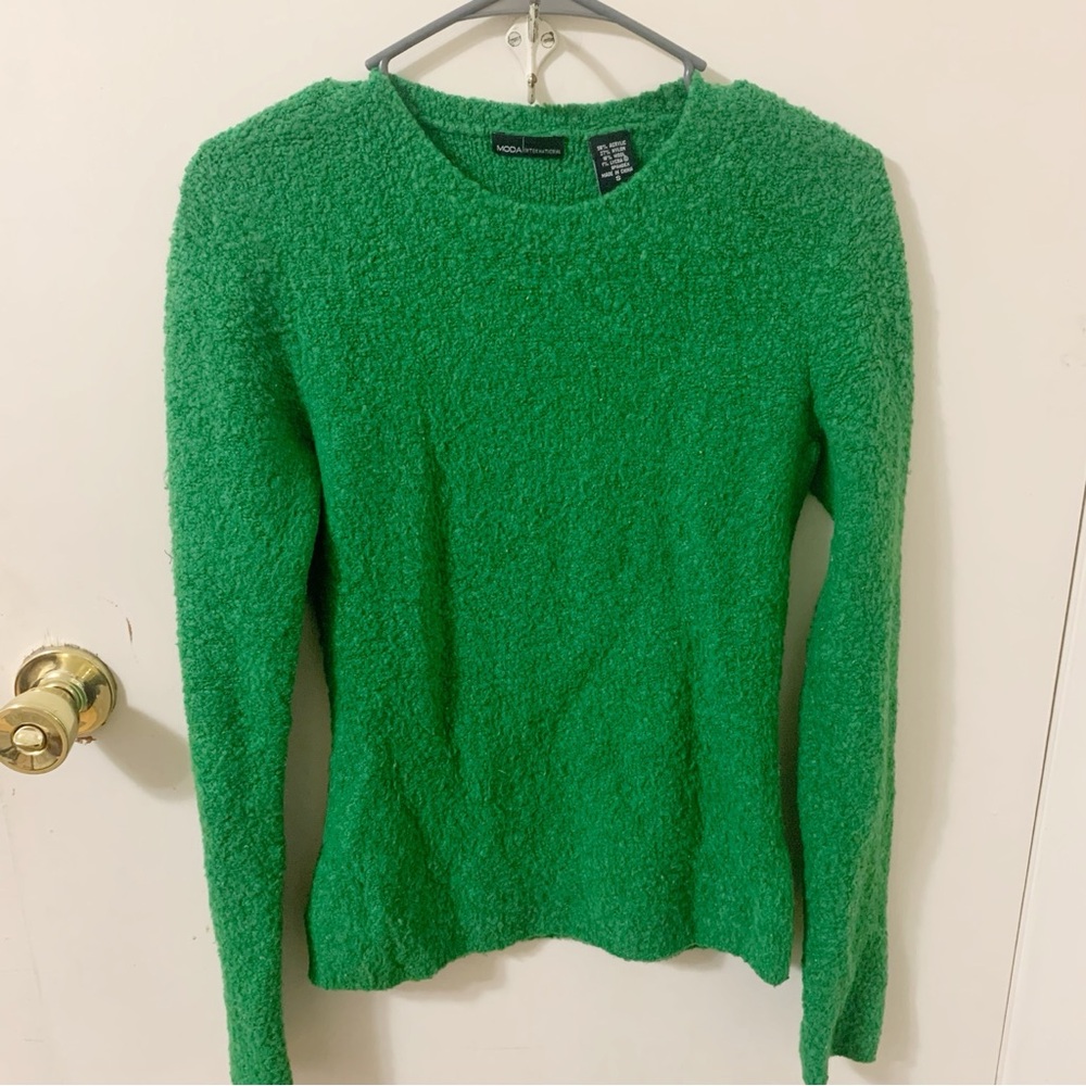🎁 MODA INTERNATIONAL Green Sweater small